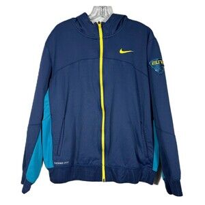 Nike Elite Mens Navy Blue Therma-Fit Basketball Full Zipper Hooded Jacket Sz XL